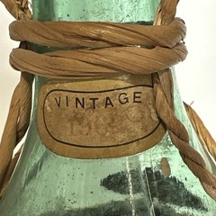 1962 Vintage Del Gamba Chianti Vino Wine Bottle WICKER Rattan Wrap Italy 11×5”
