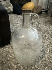 Vintage Wine Glass Jug, One Gallon Bottle