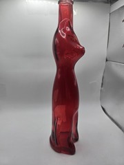 Vintage Mosel Reisling Germany ~ RED CAT Wine Bottle Empty ~ 1980 READ