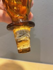 Vintage 22&Prime; MCM 1960s Italy Rossini Empoli Amber Crinkle Genie Decanter Bottle 3