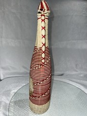 Spanish Charles Vintage 1964 Wicker Covered Red Wine Bottle 1 Pint 8 fl oz