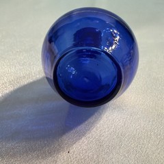 Vintage Cobalt Blue Glass Wine Cork 4 Inches Tall