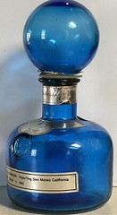 Vintage Italian Beccaro Acqui Cobalt Blue Glass Wine Bottle Made in Italy