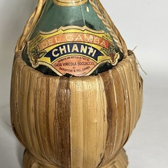 1962 Vintage Del Gamba Chianti Vino Wine Bottle WICKER Rattan Wrap Italy 11×5”