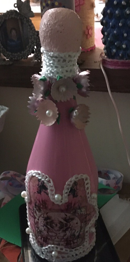 Wine bottle beautifully decorated – birthday gift suggestion