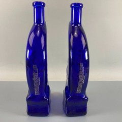 Cobalt Blue Man in the Moon Face Wine Bottle Bridgeview Winery Oregon Riesling