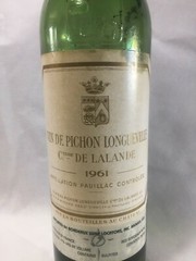 Chateau Pichon Longueville Comtesse De Lalande 1961 Empty Bottle 750 ml