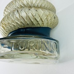 Vintage Viarengo SA Torino Glass Wine Bottle Italy Snake Serpent Dragon Koi Fish