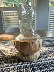 Vintage Italian Chianti Wine Bottle with Toscano Twist Neck & Wood Stopper