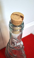 Vintage Aqua Clear Glass Fish Shaped Decanter Wine Bottle w/ Cork Made in Italy