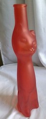Rheinhessen Riesling Red Happy Cat Empty Wine Bottle 13&Prime; Tall