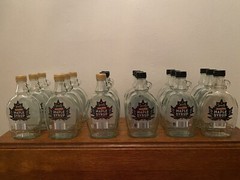 Lot of 3 Maple Syrup Bottles /Jugs w/ Loop Handles & Plastic Caps 12.5 oz/375mL