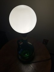 Vintage Handmade Wine Bottle Electric Table Lamp Charles Fournier 1/2 Gallon