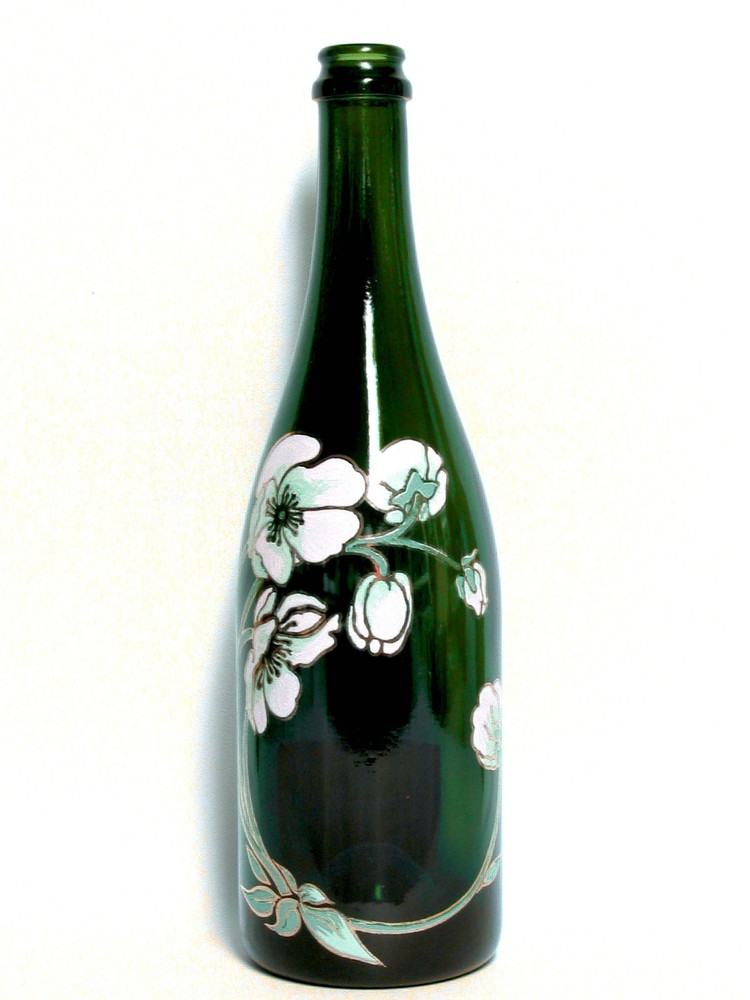 PERRIER JOUET EMPTY 750 ML ANEMONE CHAMPAGNE BOTTLE SEAGRAM CHATEAU ESTATE NYC