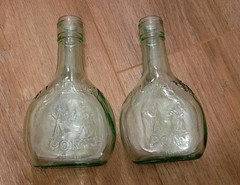 Almaden Pony – 6&Prime; Vintage Green Bottles – Set of 2