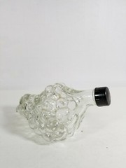 Vintage GRAPE BUNCH SHAPE BOTTLE Clear Glass Decanter 6.5&Prime; Cluster