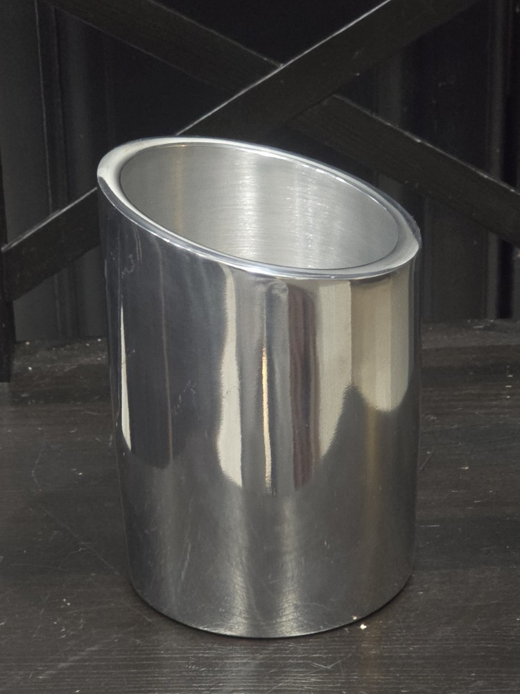 VINTAGE Nambe SILVER 8 METAL ALLOY POLISHED WINE BOTTLE CHILLER VASE MODERNIST