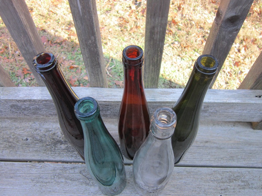 Antique Long Neck Wine Bottle Lot, Tall Hock- Gorgeous Set with a Story