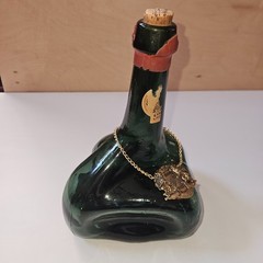 Vintage Vino Dinero Amor C DA SILVE Hand Blown Glass Wine Bottle