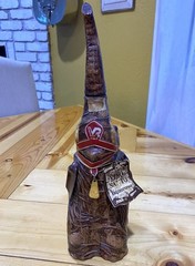 VINTAGE VETROPELLE LEATHER WRAPPED ELEPHANT WINE BOTTLE ITALY With Labels