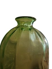 Green Glass Demijohn Bottle 12.5 In Hand Blown Pontil No Cracks Vintage