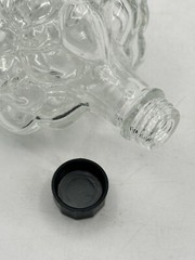 Vintage Art Glass Pressed Wine Flask Grape Cluster Screw Top Lid Turkey