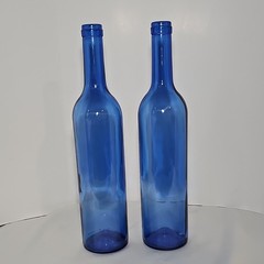 Blue Glass Wine Bottles 750ml Modern Design Collectible Wine Bottle Set of 2