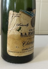 Vintage Chateau La Fayette Champagne Green 2/5 Pint Bottle With Label