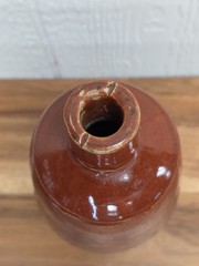 Vintage Lancers Wine Bottle Red/Brown Stoneware Jug 9&Prime; Portugal EUC!