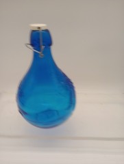 Nice Vtg Casadis Milano Cobalt Blue « Jus de Fruits » Glass Wine Jug Italy Look