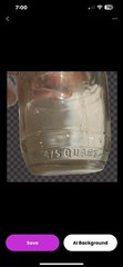 Vintage 4/5 QUART Clear GLASS WINE BOTTLE DECANTER GRAPES & LEAVES 8” Tall