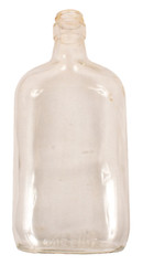 Vintage One Pint Clear Glass Bottle Wine Flask Excellent Condition