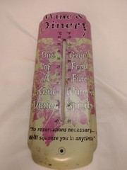 VTG Wine Collectors NICE Pink & Green 12&Prime; Thermometer Wine Bottle Design