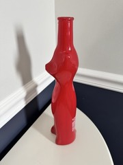 Rheinhessen Riesling Cat Shape Red Glass Wine Bottle 2020 Empty 13&Prime; Tall