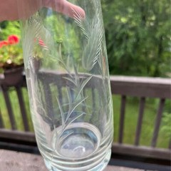 Vintage Glass Wine/Liquor Bottles (pair)