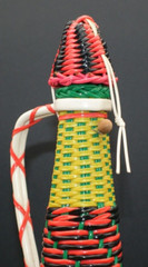 MCM Viresa Plastic Scoubidou Woven Wicker Demijohn Wine Bottle with Handle