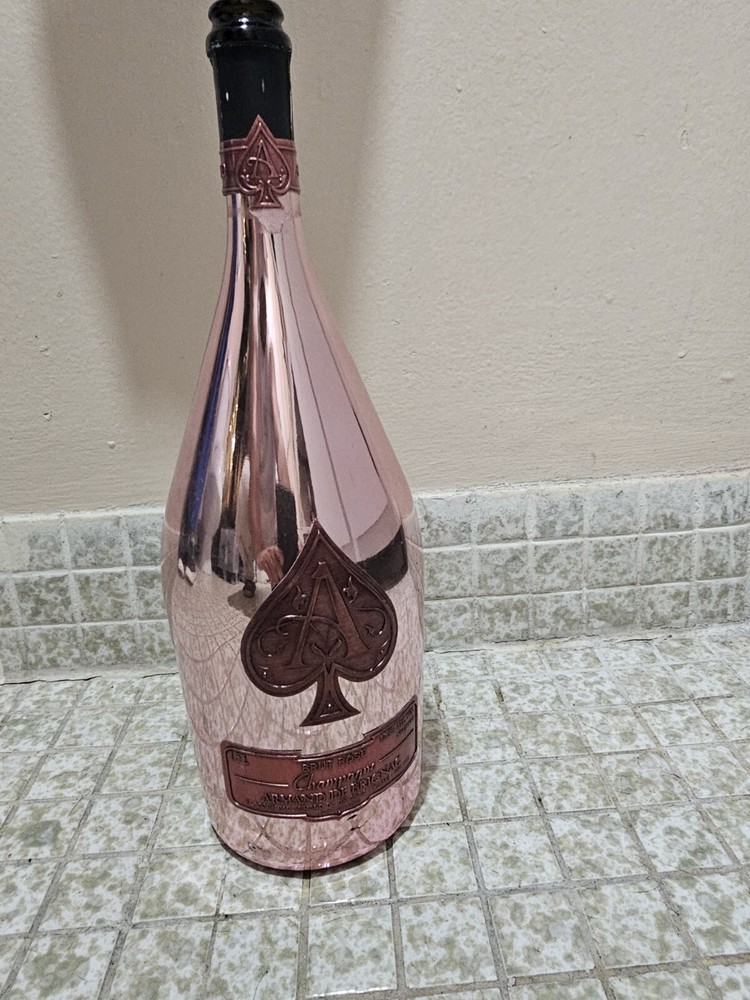 Empty Magnum Ace of Spades bottle , 1.5 Lt Rose Pink Color Armand De Brignac