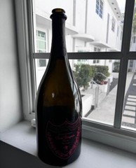 EMPTY JEROBOAM BOTTLE Dom Perignon Rose 3lt , PINK COLOR LUMINOUS BOTTLE