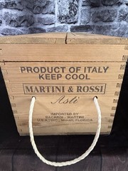 24 Inch Display Bottle W/ Crate Martini Asti Spumante Rossi Champagne Empty NOS
