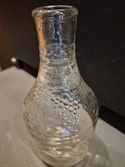 1933 Owens-Illinois Glass Company Liquor Wine Decanter Embossed Grapes Leaf VTG