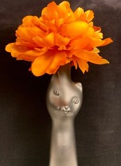 Happy Cat Riesling Matte Black Wine Bottle EMPTY Halloween Cat Decor
