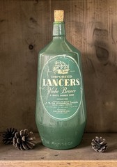 Vintage 1980 Lancers Vinho Branco White Wine Thick Green Bottle Portugal – EMPTY