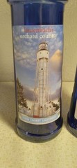 2 Lautenbach&rsquo;s Orchard Country Empty Door County Lighthouse Shaped Wine Bottle