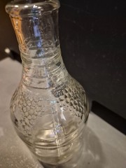 1933 Owens-Illinois Glass Company Liquor Wine Decanter Embossed Grapes Leaf VTG