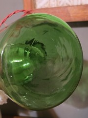 Vintage Green Glass Wine Bottle Decatur With Ice Chamber