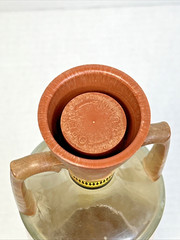 Vintage Greek Wine Bottle Amphora Style National Wine Faux Wood Frame Greece