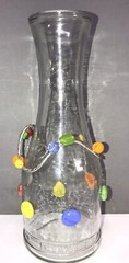 Paul Masson Decorated Glass Wine Carafe Bottle Vase