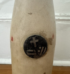 Vintage Leather Wrapped Wine Bottle With Stopper Made In Italy Retro Crest