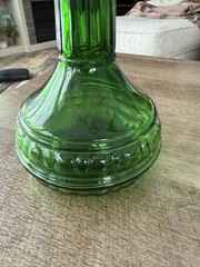 Vintage Italy Wine Jeanie Style Empoli Green Glass Bottle 11&Prime; Vase Beautiful