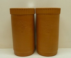 Lot of 2 Terra Cotta Wine & Champagne Cooler 9.5&Prime; x 5&Prime; Vase Grape Bunch Design